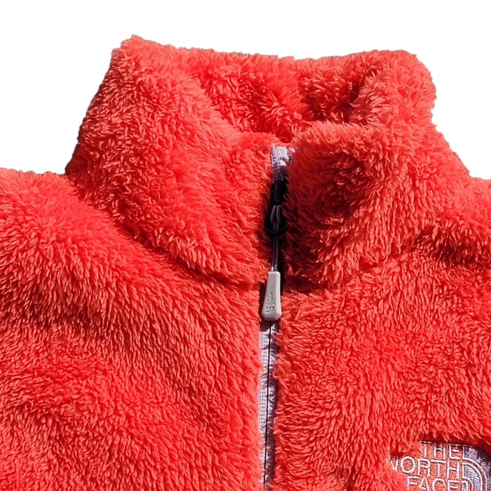 The North Face Vintage Fleece Bright Orange Red Fleece Zip Up Jacket Women's S - Picture 2 of 14